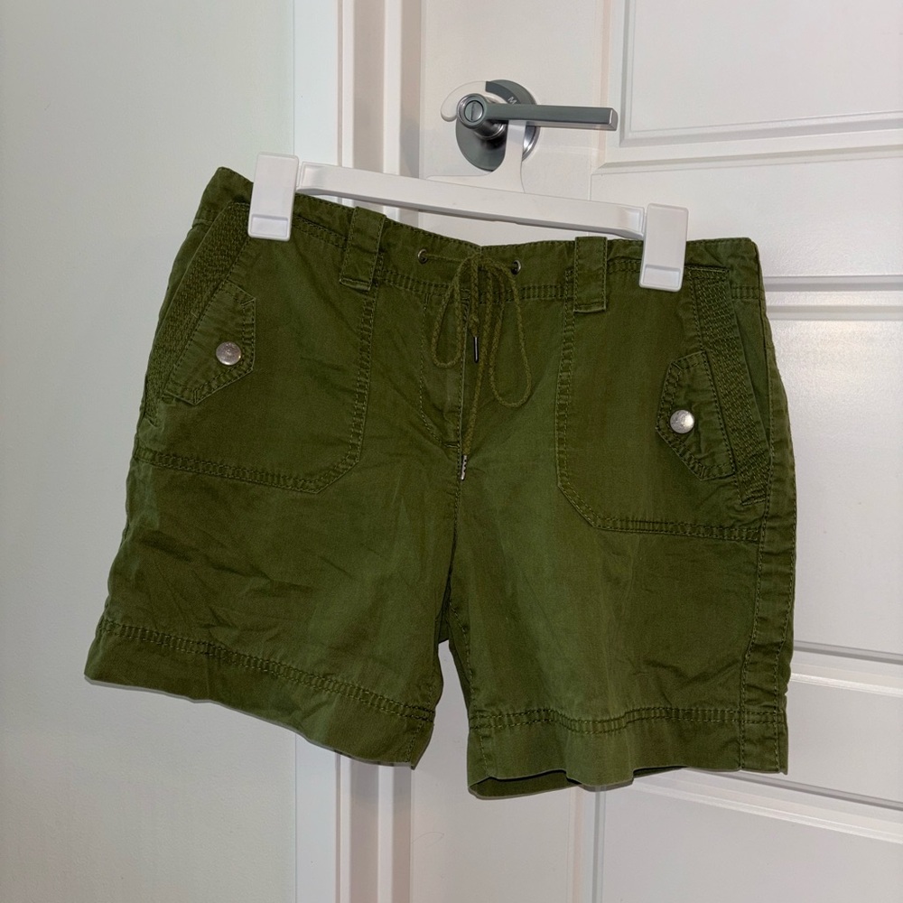 Olive Green Casual Shorts